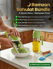4-in-1 Ramzan Sahulat Bundle (Slicer, Oil Bottle, Hand Beater, Oil Brush)